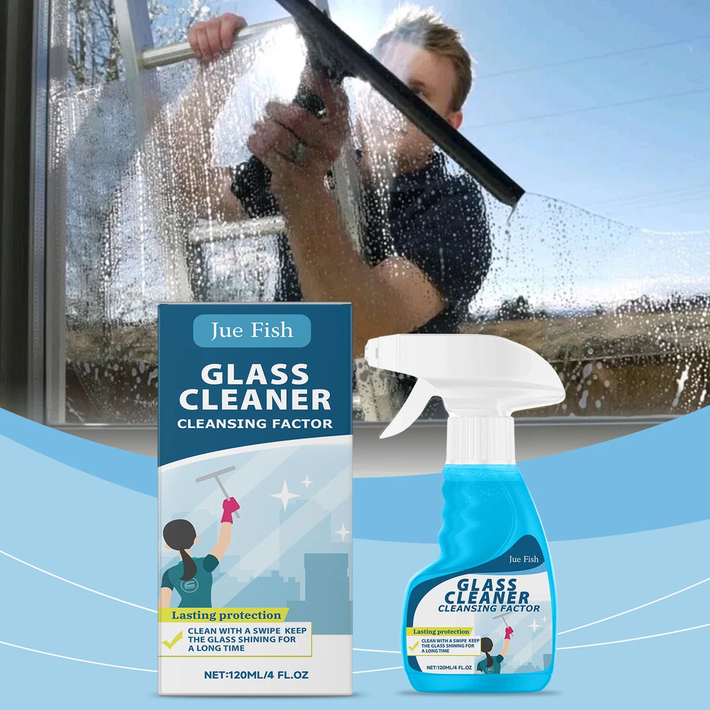 Glass cleaner for home mirror glass to remove oil, stains and dirt; glass cleaning spray Qme