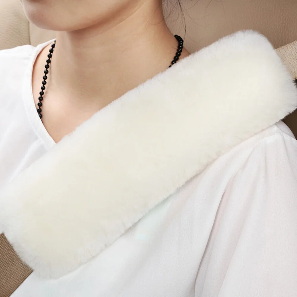 Car Seat Belt Cover Shoulder Warmer Pad Seatbelt Accessories Interior Qme Beige