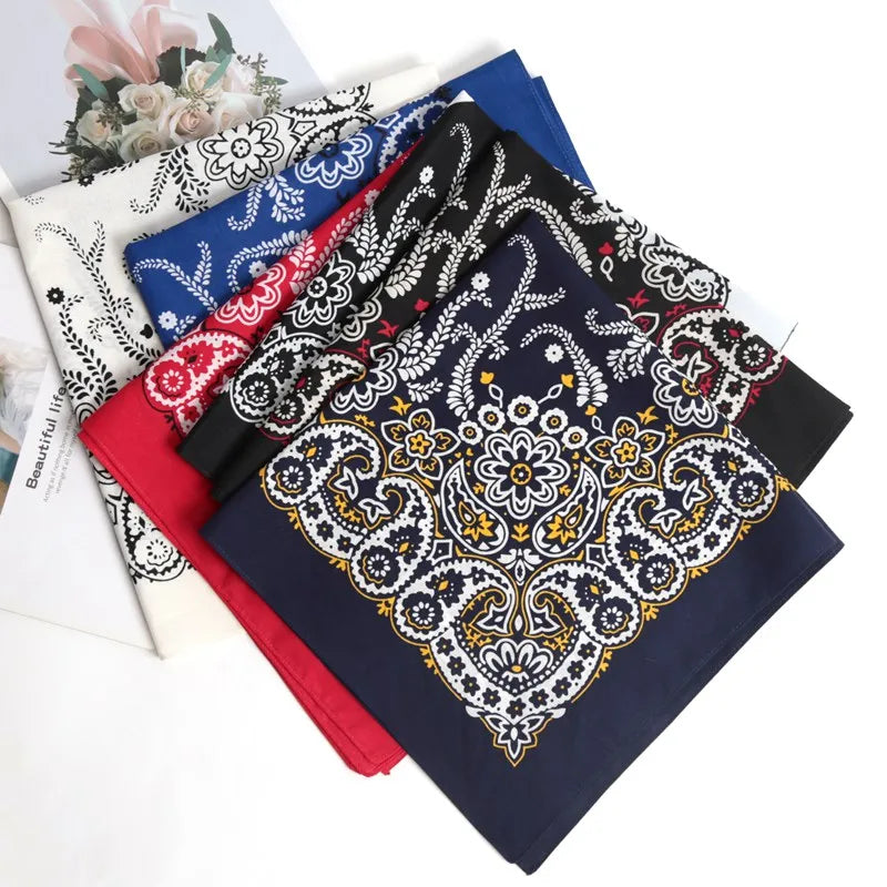 Hip Hop 100 Cotton Bandana Square Scarf Black Paisley Riding Headband Qme