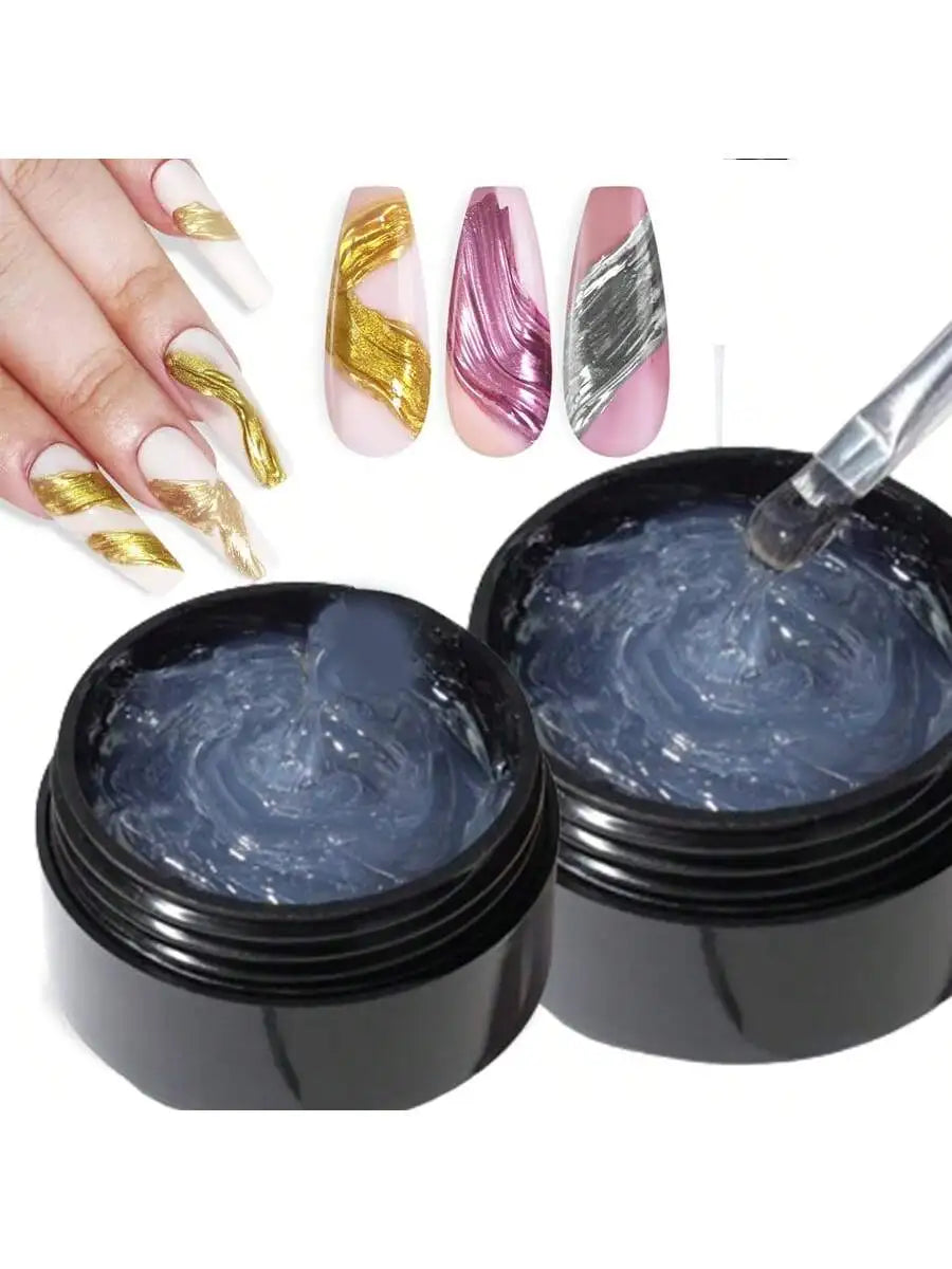 5 3D Clear Nail Gel Art Mirror Powder Create Metallic Qme