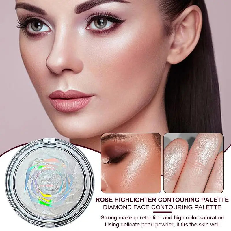Rose Diamond Gloss Powder Highlighter Stick Glitter Illuminator Qme