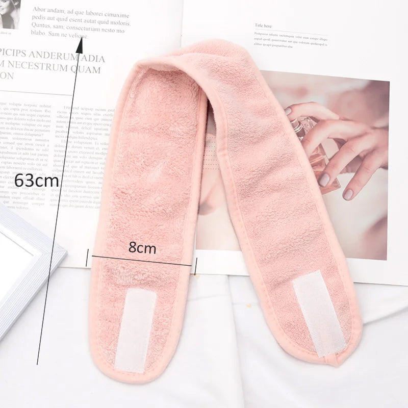 Women Adjustable SPA Facial Headband Soft Toweling Hair Accessories Qme
