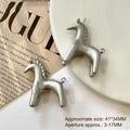 1Pcs Cute Gold Silver Color Horse Charms Pendants For Jewelry Making Necklace Earrings Bracelet DIY Accessories Supplies Qme A12
