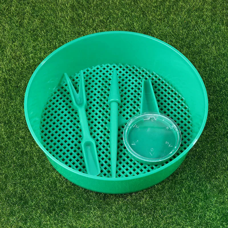 Plastic Soil Sieve Filter Mesh Round Soil Dirt Sifter For Soil Stone Sifting Filtration Home Garden Flower Plant Nursery Tools Qme