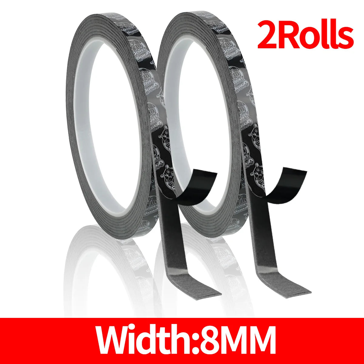 Double Sided Adhesive Tape, High Viscosity Car Fixed Adhesive, High Temperature Resistant, Waterproof No Marks,No Trace Adhesive Qme 8mmX2.5M-2PCS 1.2mm