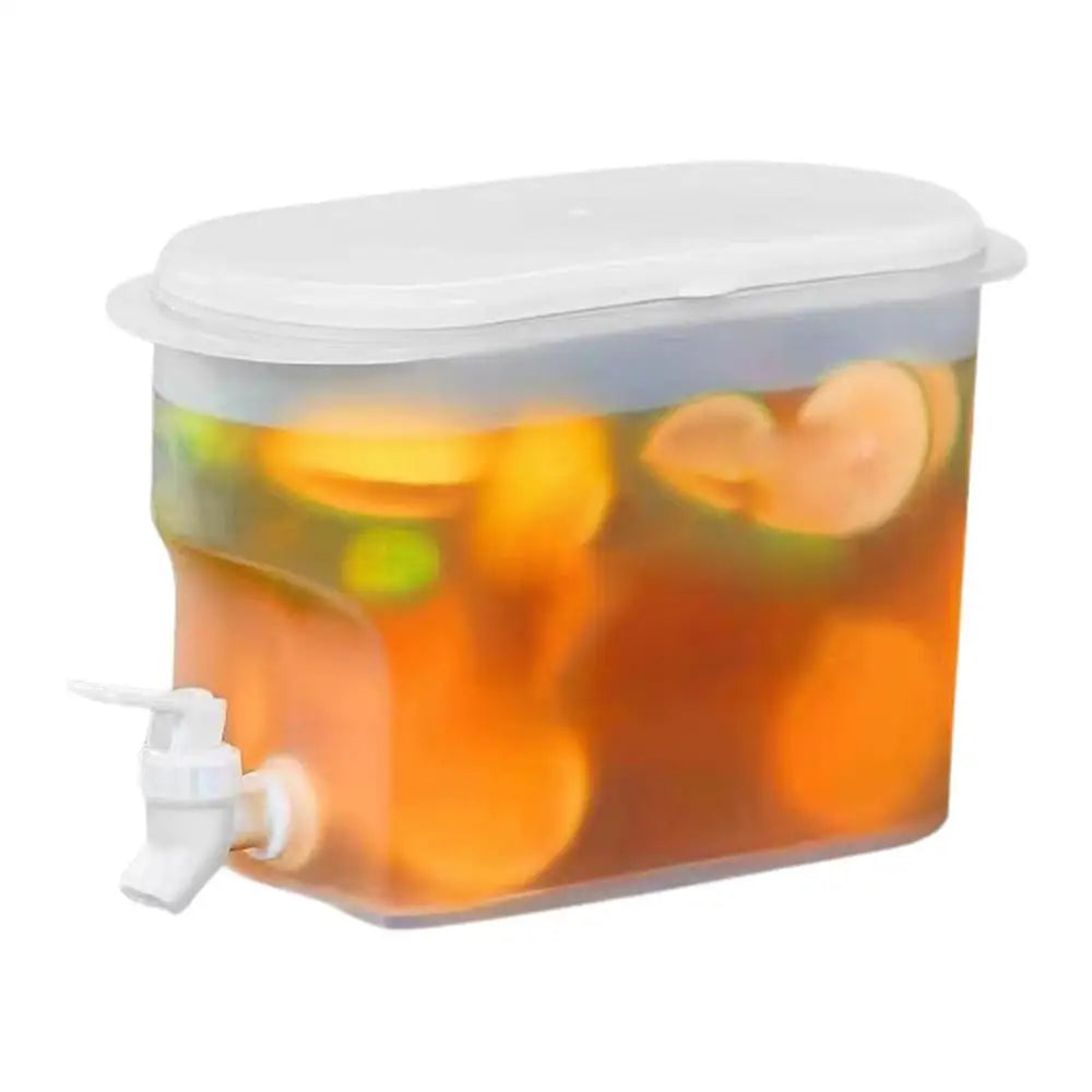 Cold Kettle Faucet Ice Bucket Water Pitcher Juice Spigot Fruit Drink Qme White