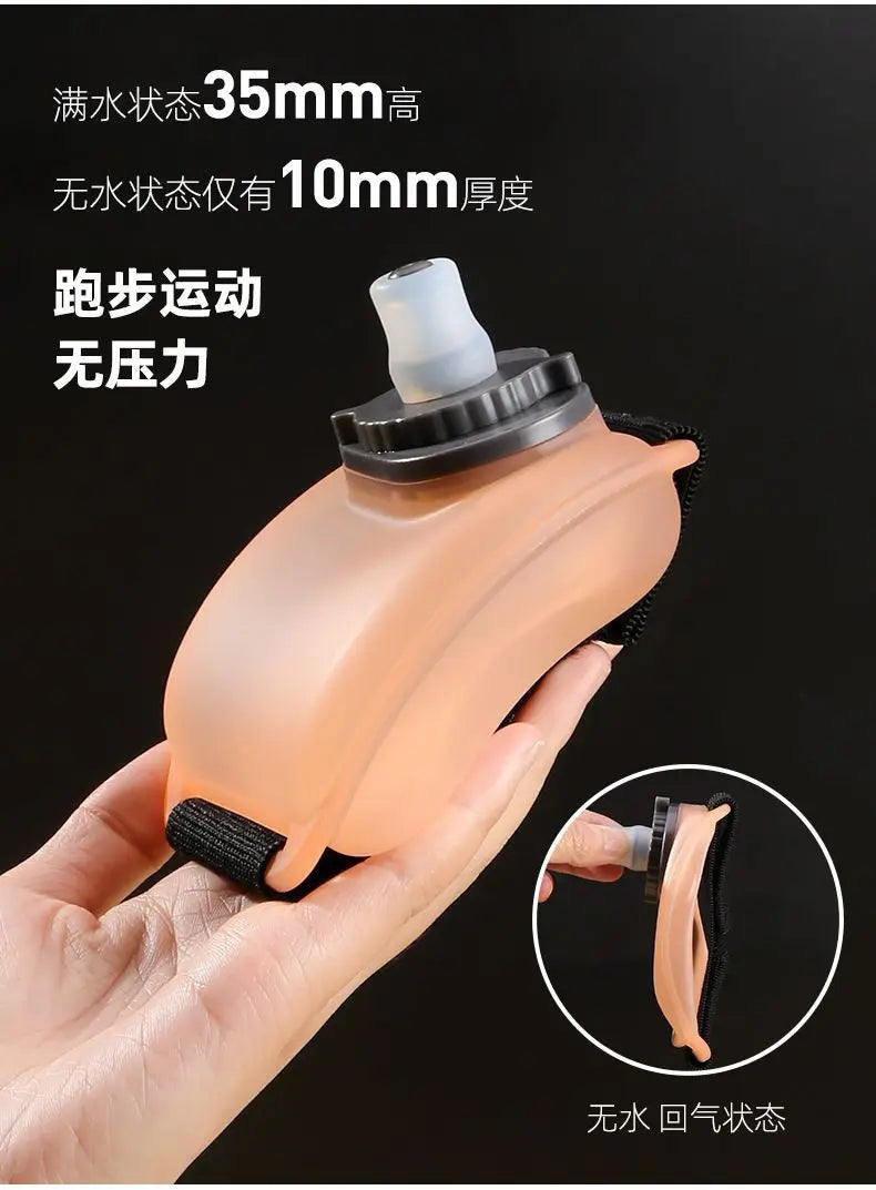 Hands-free Wrist Water Bottle Leak-proof Food Grade Silicone Cup Qme Orange