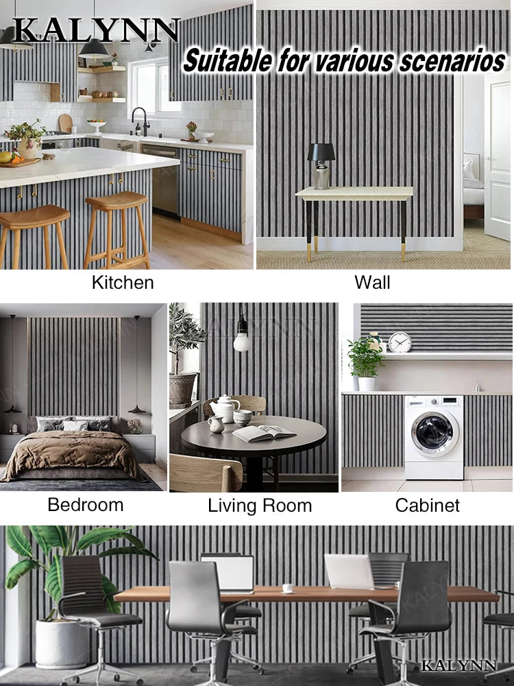 Wood Slat Self Adhesive Wallpaper Vinyl Decorative Peel Stick Contact Qme