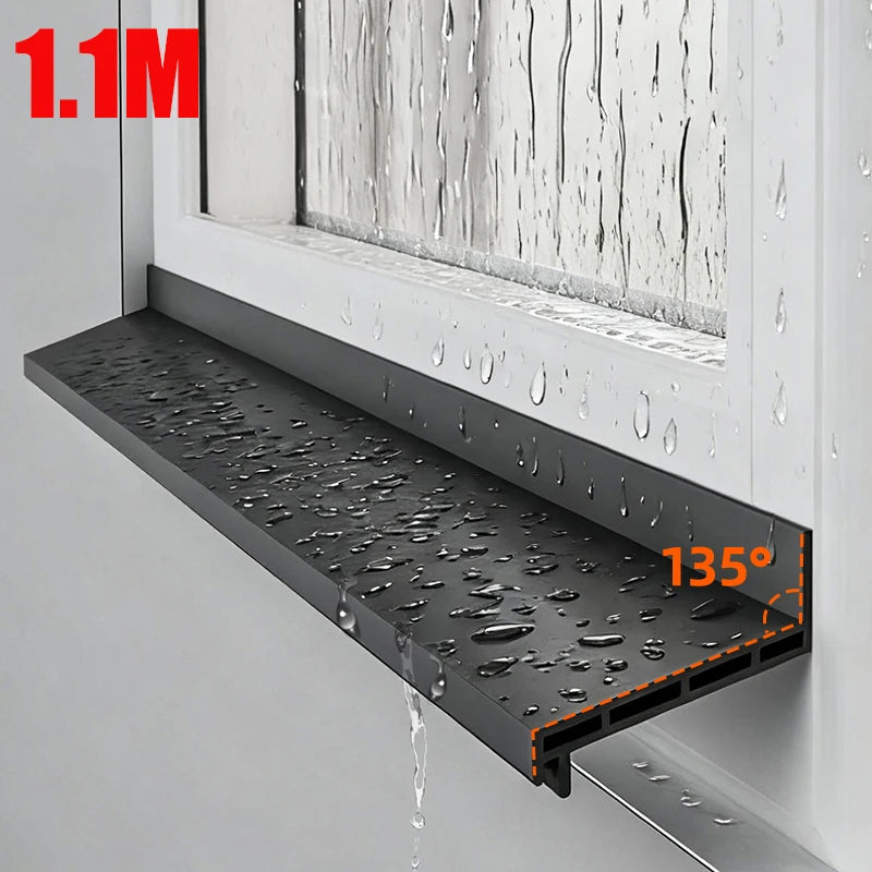 1.1M TPE Windows Water Retaining Strips Heat Cold-resistant Sliding Window Weather Strip Easy Installation Windproof Seal Strip Qme