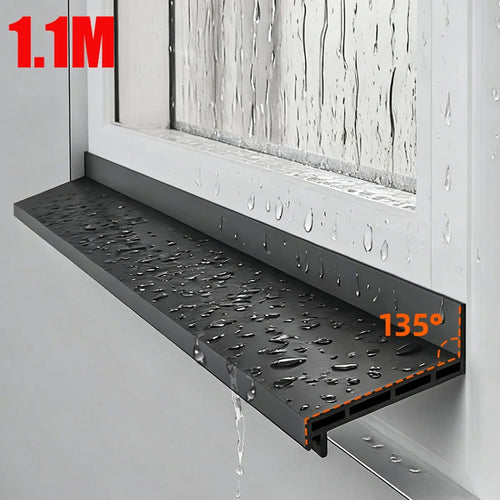 1.1M TPE Windows Water Retaining Strips Heat Cold-resistant Sliding Window Weather Strip Easy Installation Windproof Seal Strip Qme