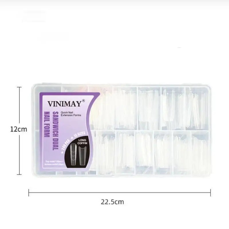 Nail Art Forms Manicure Tool Sandwich Dual 15 Extensions-dual Bottom Qme