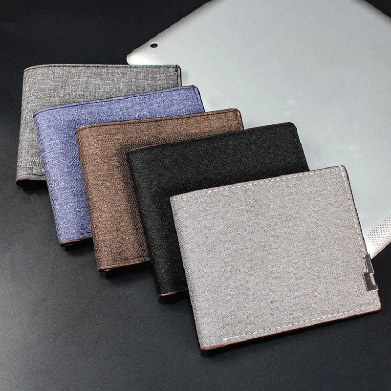 Denim Leather Storage Wallet Men Multi-functional Money Clip Simplified Coin Purse Large-capacity Multi-layer Storage Bags Qme