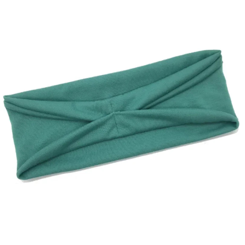 Women Headband Twist Cotton Sport Wide Turban Twisted Knotted Qme