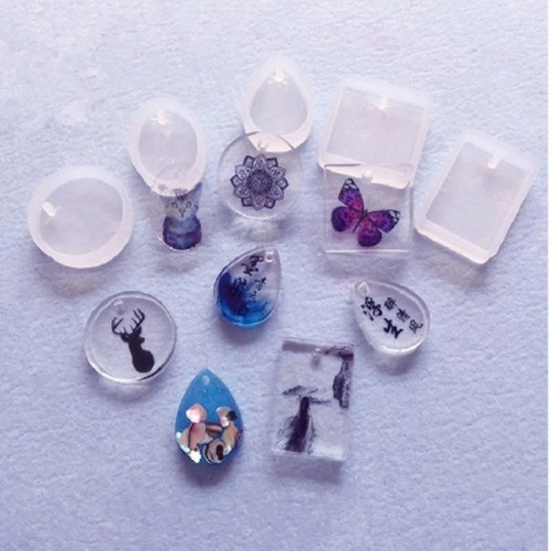 DIY Keychain Pendant Casting Silicone Mould Keyrings Art Crafts Qme