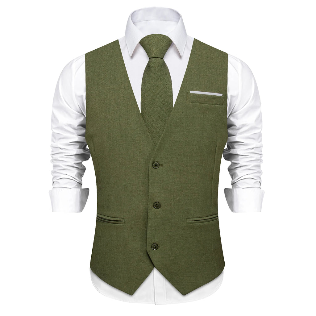 Men's Solid Formal Suit Vest – V-Neck Adjustable Back Belt Button Closure, for Weddings, Business and Casual Occasions Qme MJ-0617 M