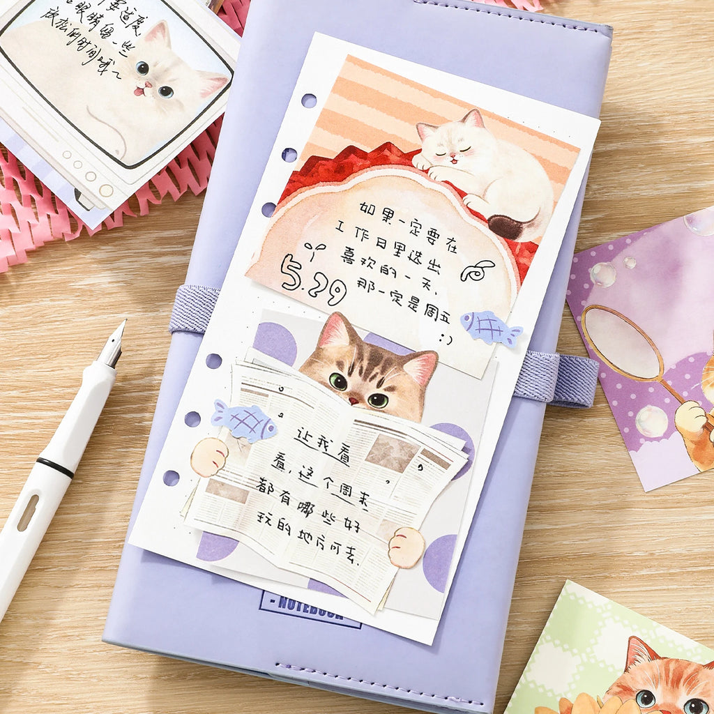 TIANZI 90 Sheets Daily Do It Check List Memo Pad Scrapbooking Cat Cartoon Message Paper Kawaii Cute Sticky Notes School Supplies Qme