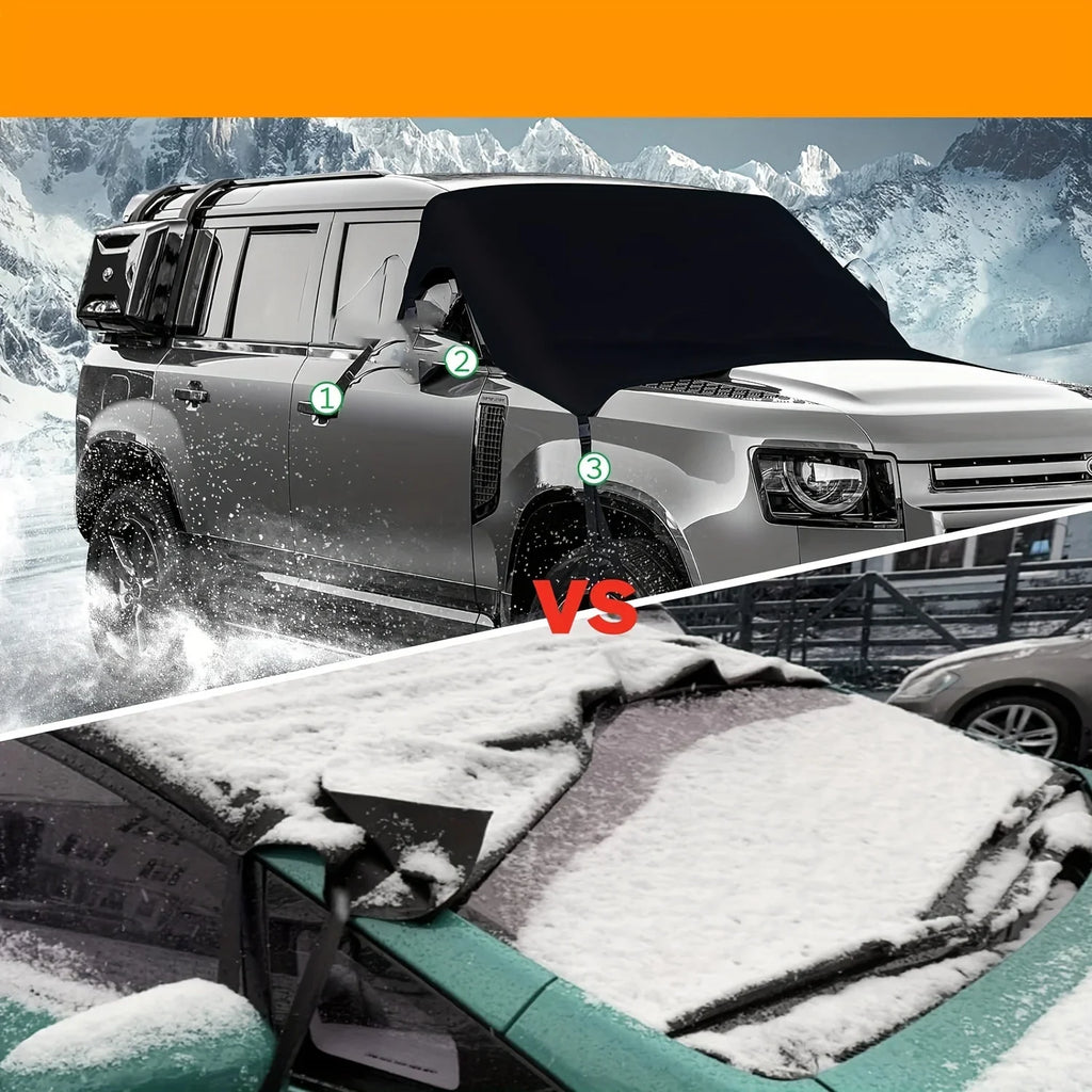 1pc 600D Anti-icing Windshield Cover, Waterproof Windshield Cover, Against Snow, Ice, Frost Dust, Foldable Winter Cover Qme
