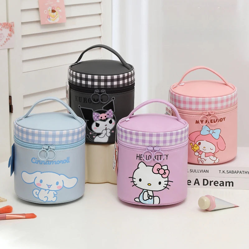 Hello Kitty Kuromi Cute Cartoon-Style Handbag Large-Capacity Portable Travel Toiletry Bag Handheld Organizer Bag Qme