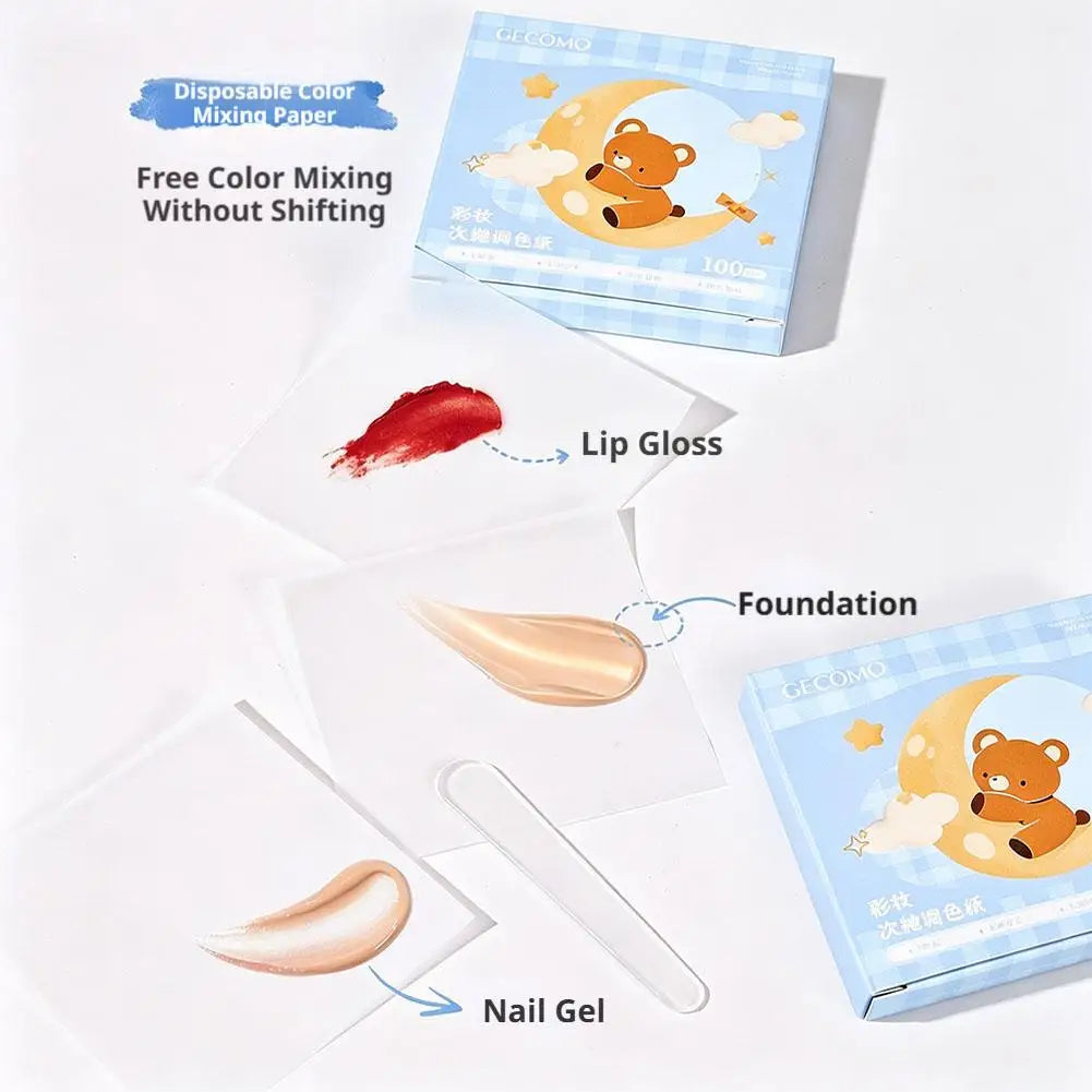 100 Sheets Disposable Nail Art Palette Papers Portable Waterproof Qme