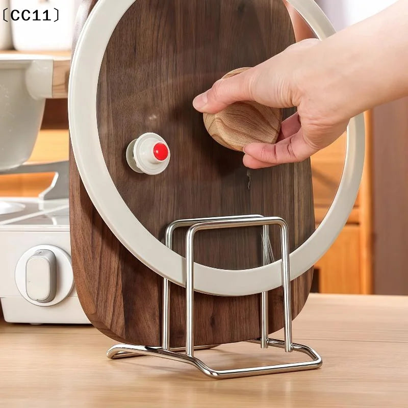 1 3 Space-saving Stainless Steel Pot Lid Cutting Board Organizer Qme
