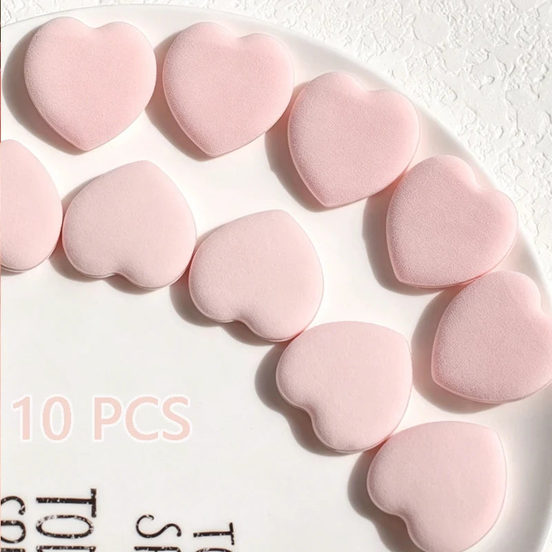 10 20 Heart-shaped Finger Powder Puff Latex-free Makeup Tool Air Qme 10 PCS
