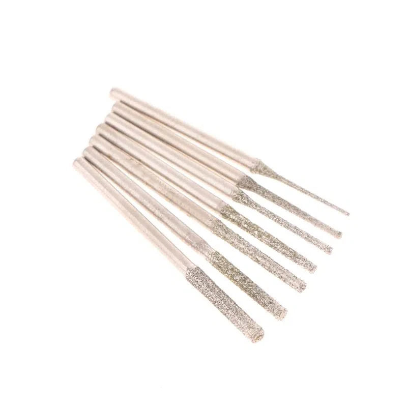 10Pcs 0.8/1/1.2/1.5/1.8/2/2.5MM Diamond Coated Drill Bits With 2.35MM Shank For Glass Jade Jewelry Grinding And Polishing Qme