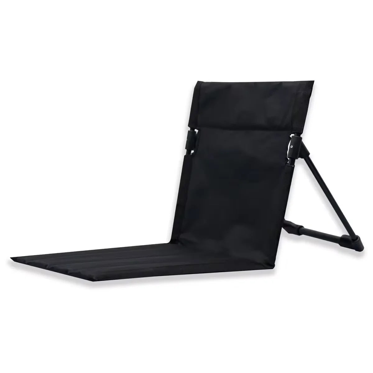 Outdoor Camping Lightweight Comfortable Folding Chair Park Leisure Beach Chair Portable Single Lazy Chair Back Chair Qme Black