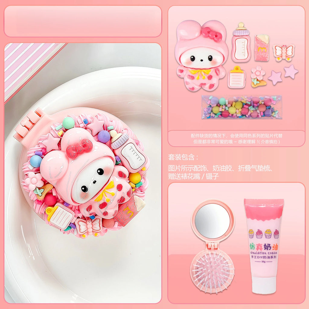 Hello Kitty Kuromi DIY Mirror Cushion Comb Craft Make Own Cute Qme 4