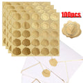 100pcs Gold Envelope Stickers Embossed Heart Seal Stickers for Postcards Invitations Card Gifts Decoration Self Adhesive Sticker Qme gold