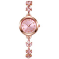 @//Elegant Women Watches Luxury Rhinestone Bracelet Bracelet Quartz Watch Reloj Mujer Girls Clock Gift（Without Box） Qme Rose Gold Powder