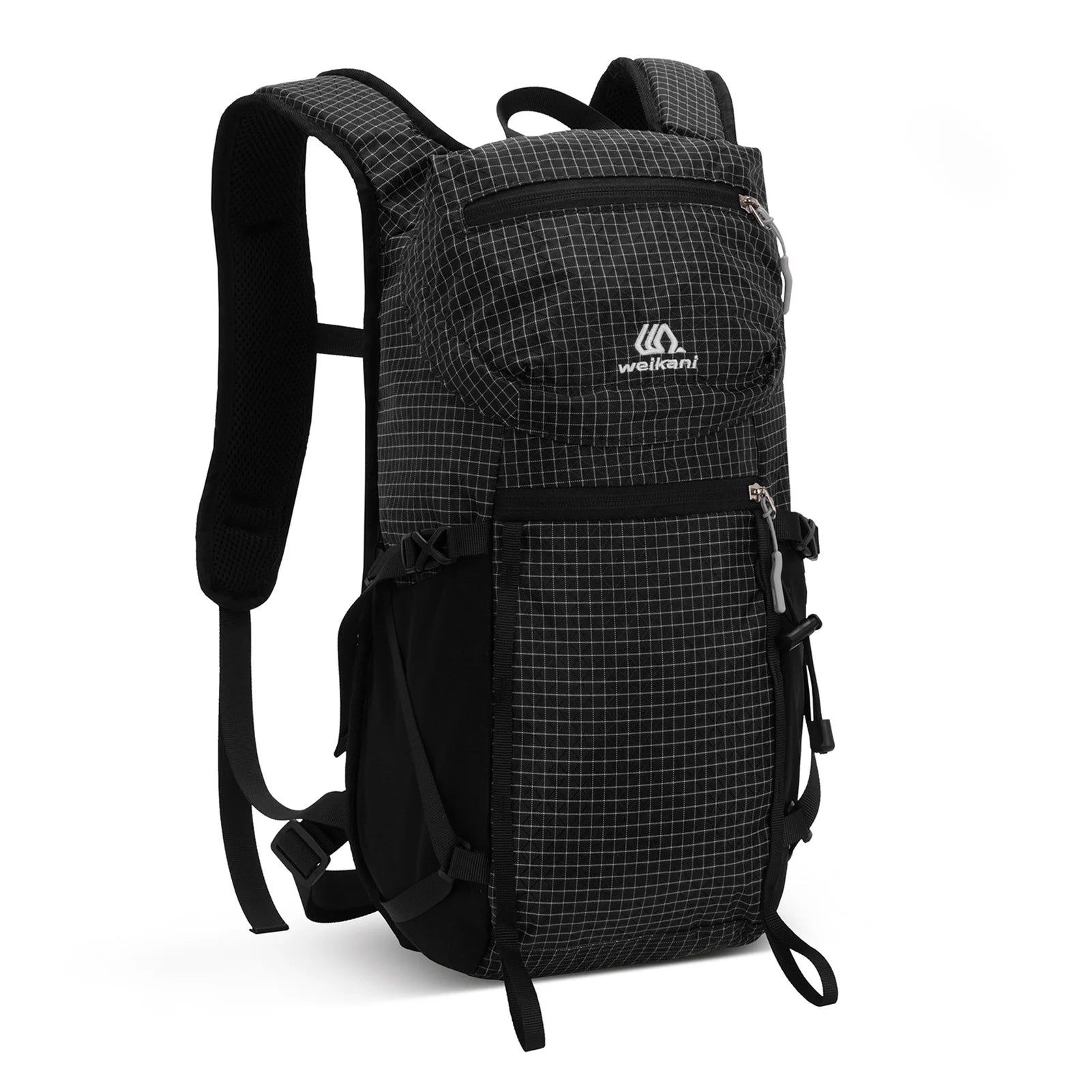 25L Camping Backpack Lightweight Lightweight Daypack Rainproof Durable Backpack with Multi Compartments Anti Theft Zippers Qme black