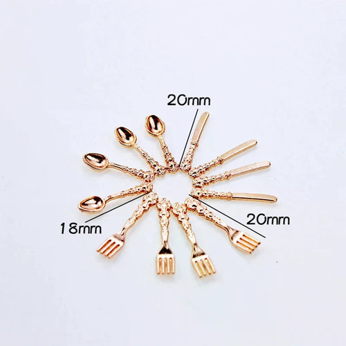 1 12 Dollhouse Miniature Fork Knife Soup Tableware Kitchen Furniture Qme