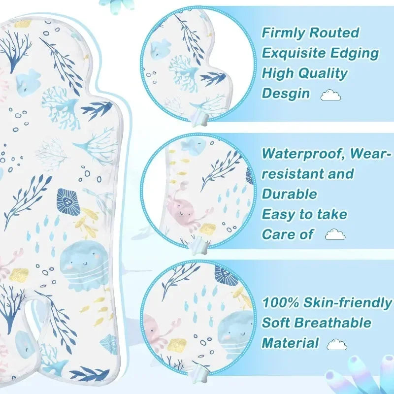 Stroller Cooling Pad Foldable Breathable Car Seat Liner Cotton Summer Travel Newborn Baby for Car Seat Stroller Outdoor Use Qme