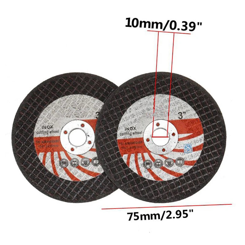 5Pcs Hole Mini Cutting Disc Circular Resin Grinding Wheel Sanding Disc 75mm For Grinder Steel Stone Cutting Angle Grinding Bit Qme