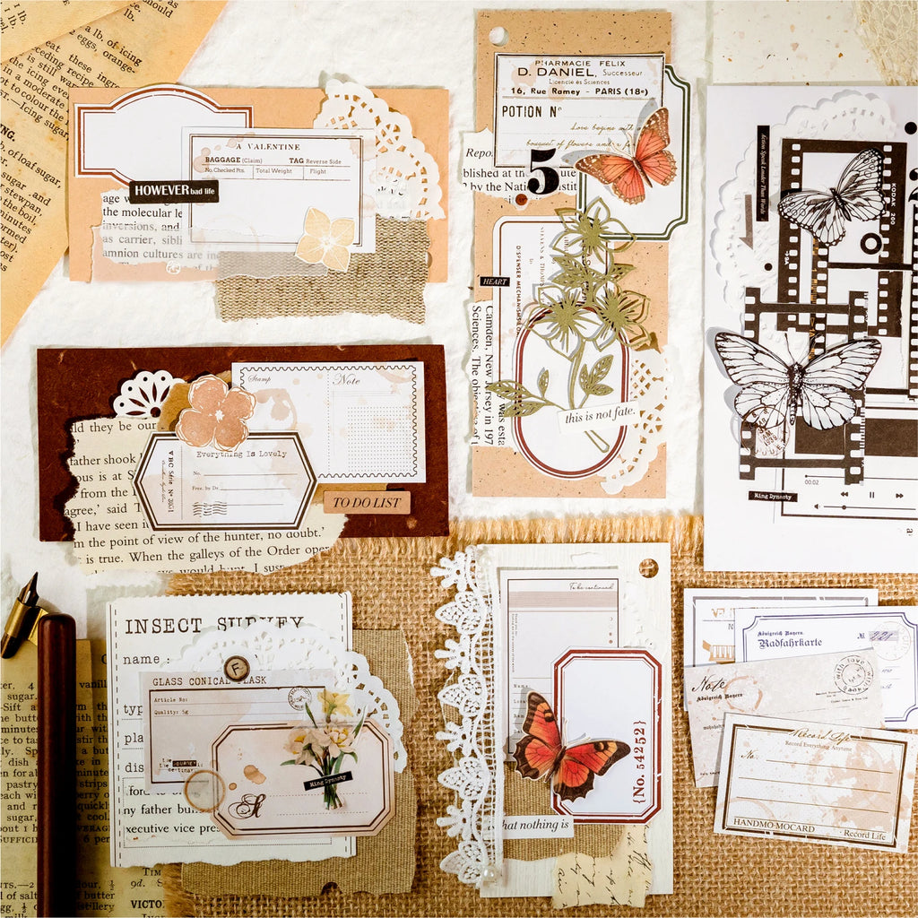 50 pcs INS Label Scrapbooking stickers Diy Planner Diary Album Collage material Hand Account junk journal supplies Qme