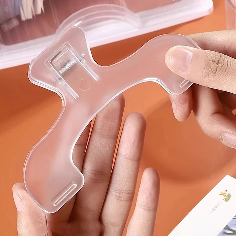 Simple Reading Aid Fixed Book Holder Transparent Plastic Clip Qme