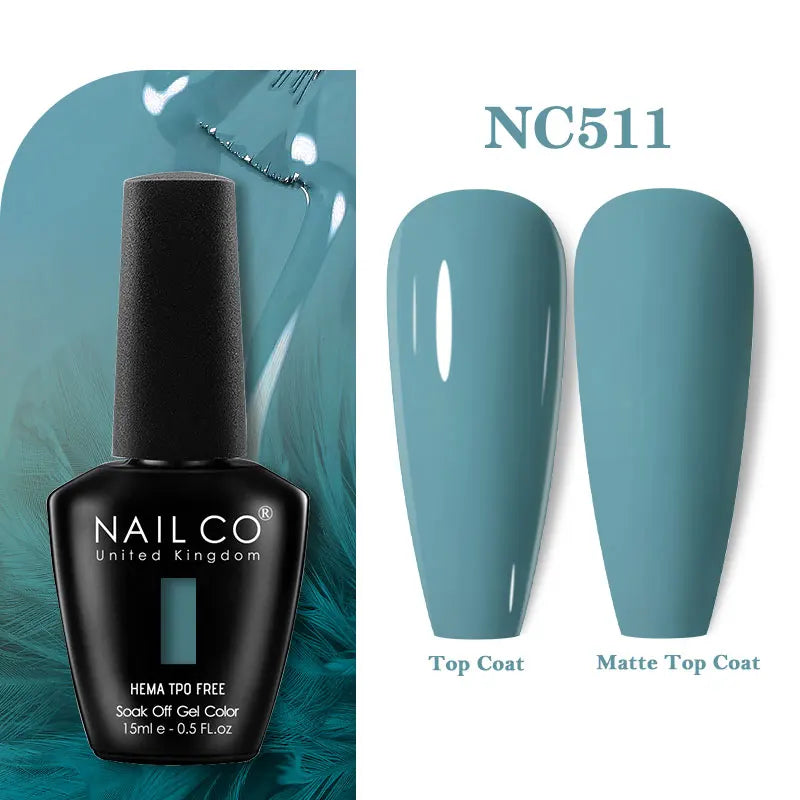 NAILCO Green Series Dark Gel Nail Polish Lasting Hybrid Base Matte