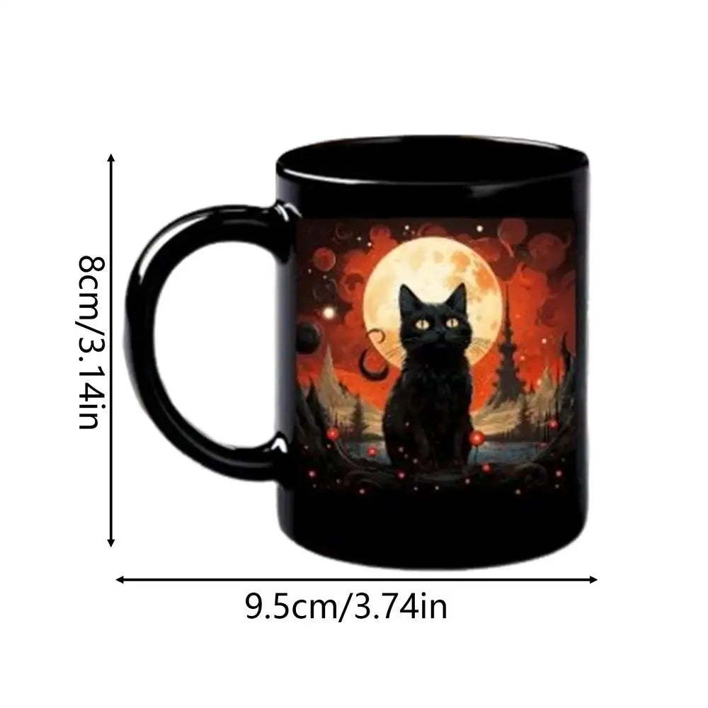 Cat Mugs Ceramic Halloween Funny Mysterious Coffee Cup Festive Mug Qme China Mainland A 350ml