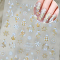 Cute Christmas Bow Colorful Snowflake Tree Nail Art Stickers Girly Qme A2