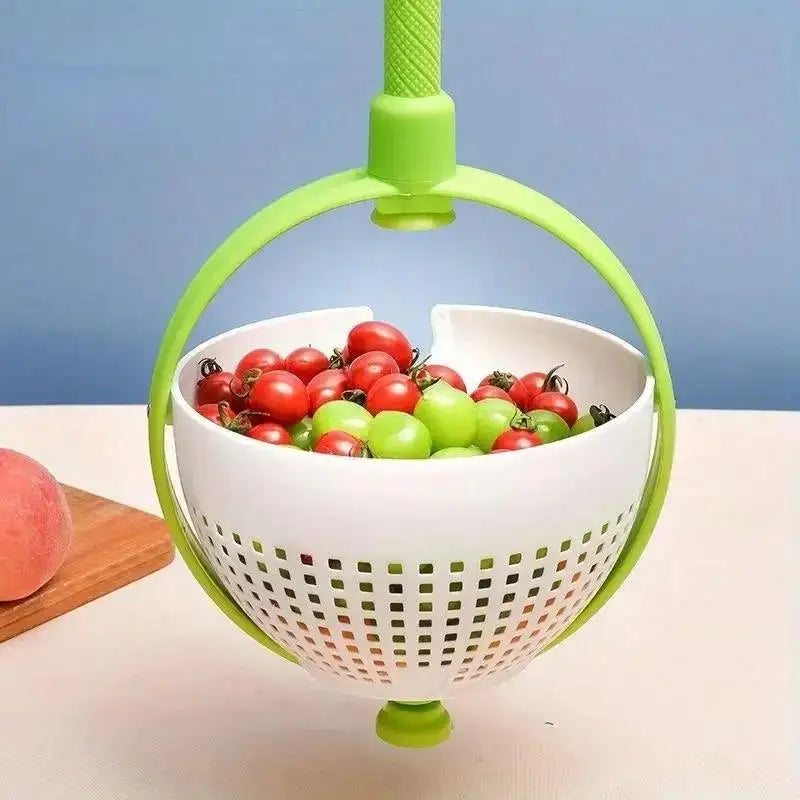Rotating Drainage Basket Vegetable And Fruit Cleaning Basket Dehydration And Water Throwing Household Rotating Drainage Basket Qme