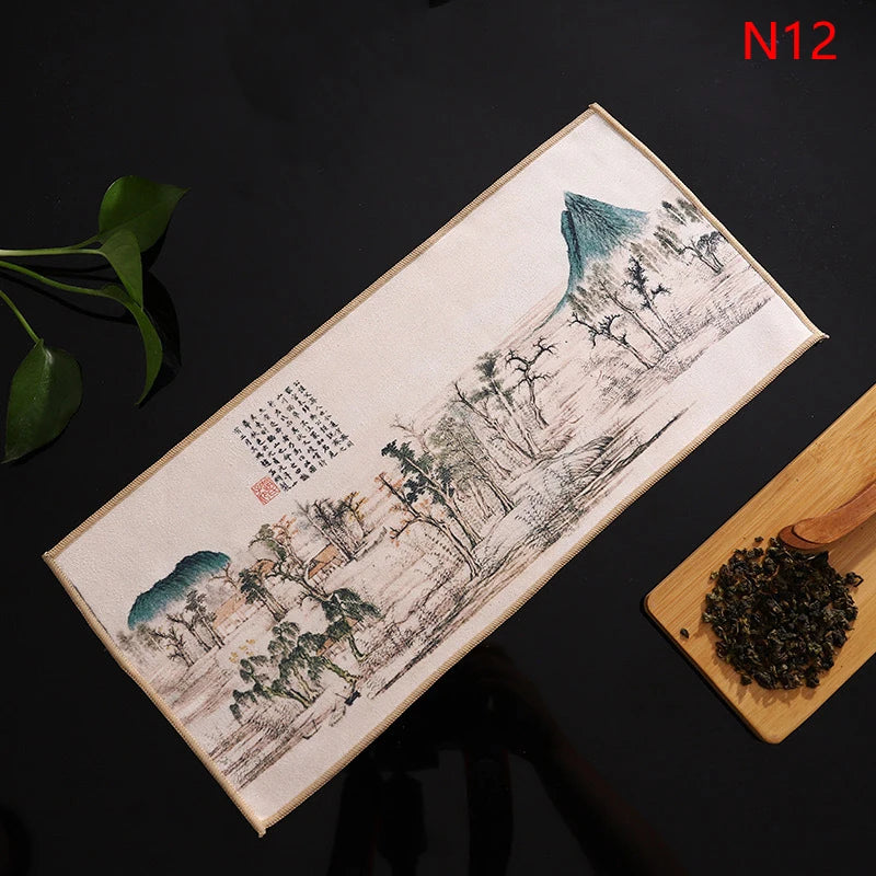 Retro Ancient Painting Tea Mat Matcha Green Powder Whisk Japanese Qme N12
