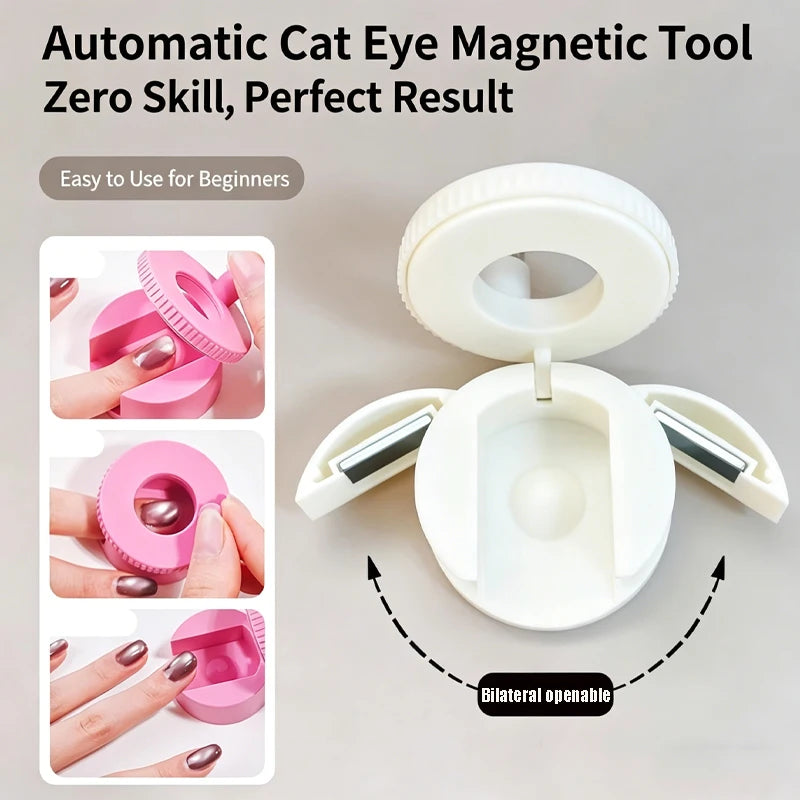 360° Rotating Cat Eye Magnet Tool Dual Strong Magnets Nail Art Magnet for Glass Bead French Effect Easy DIY Manicure Accessories Qme