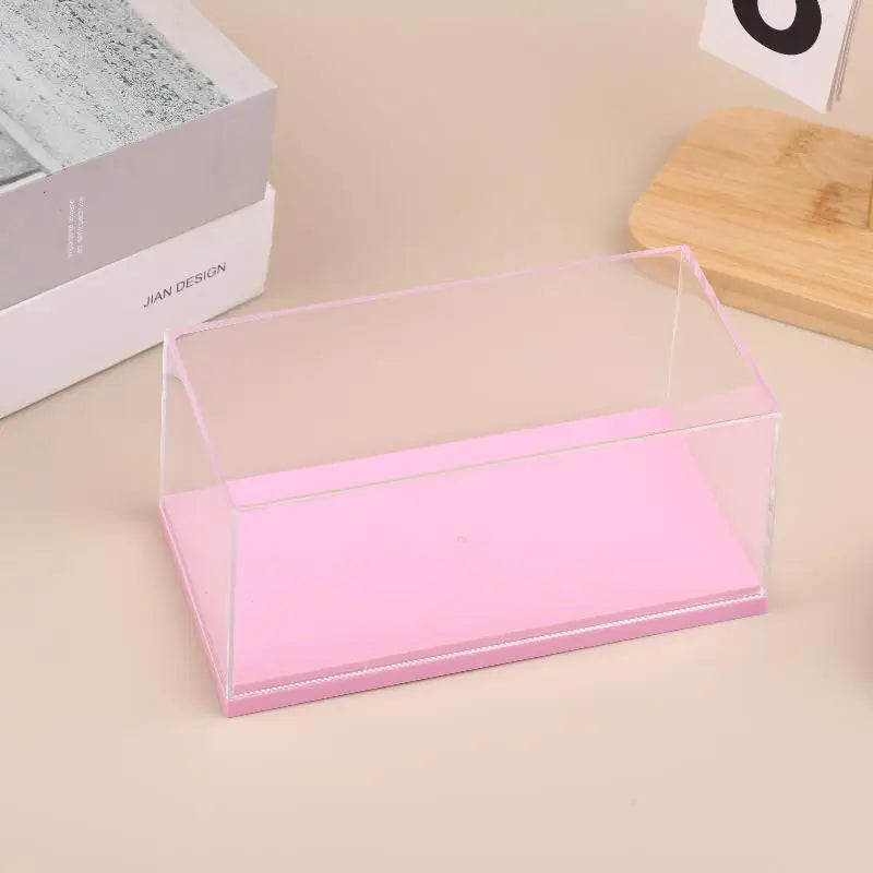 DIY Dustproof Display Rack Toy Transparent Acrylic Storage Box Qme Pink