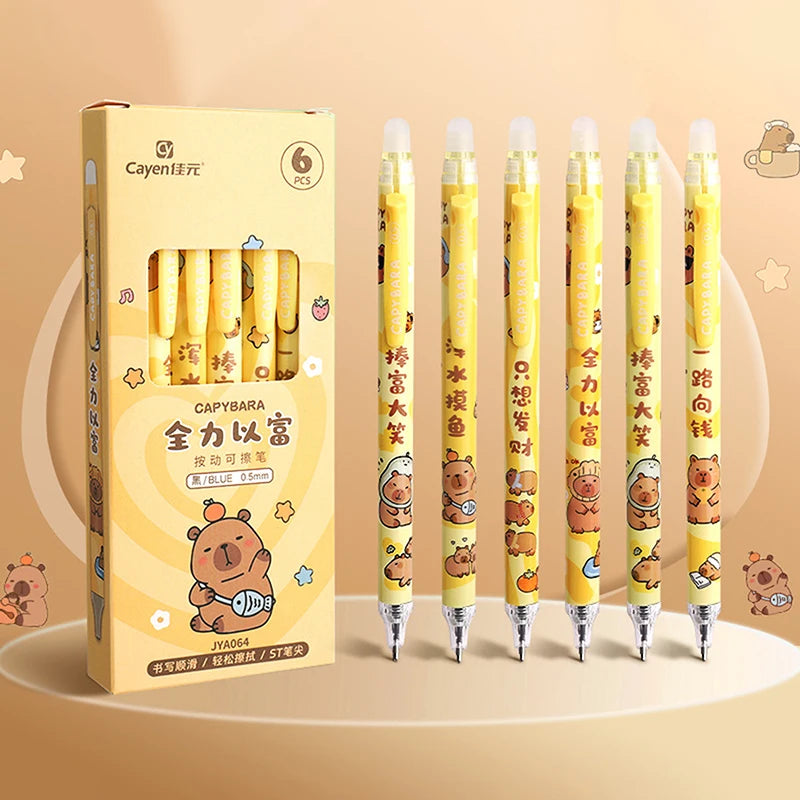 Cute Capybara Panda Gel Pens Erasable Office School Supplies Kawaii Qme