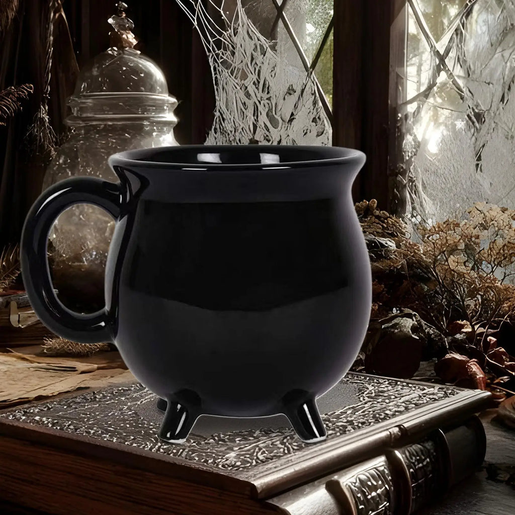 Cauldron Mug Halloween Witch Ceramic Beverage Mugs Gothic Drinkware Qme