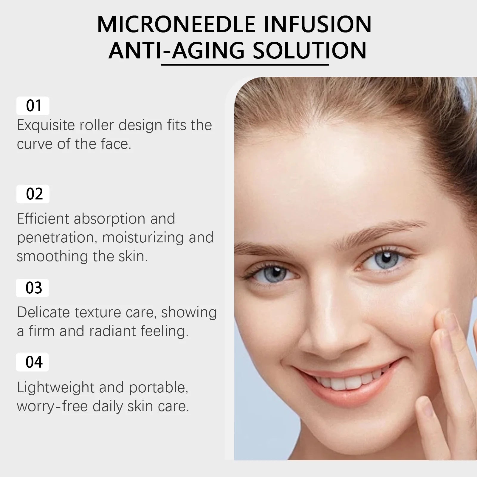 Microneedle Roller Set Anti-Aging Serum Rejuvenating Hydrating Facial Essence Firming Fade Fine Line Moisturizing Face Skin Care Qme