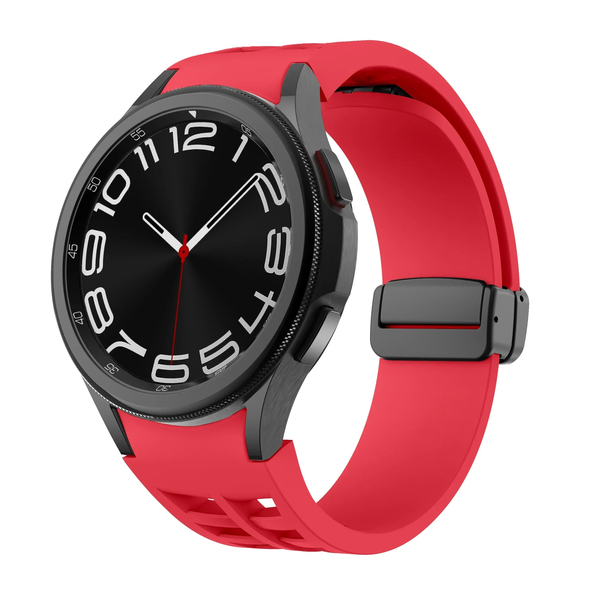 Magnetic Silicone Band for Samsung Galaxy Watch 6 Classic 43 47mm 4 42 46mm 5 Pro 45mm No Gaps Loop Strap for 4/5/6/7 40 44mm Qme RB Galaxy 6classic 43mm