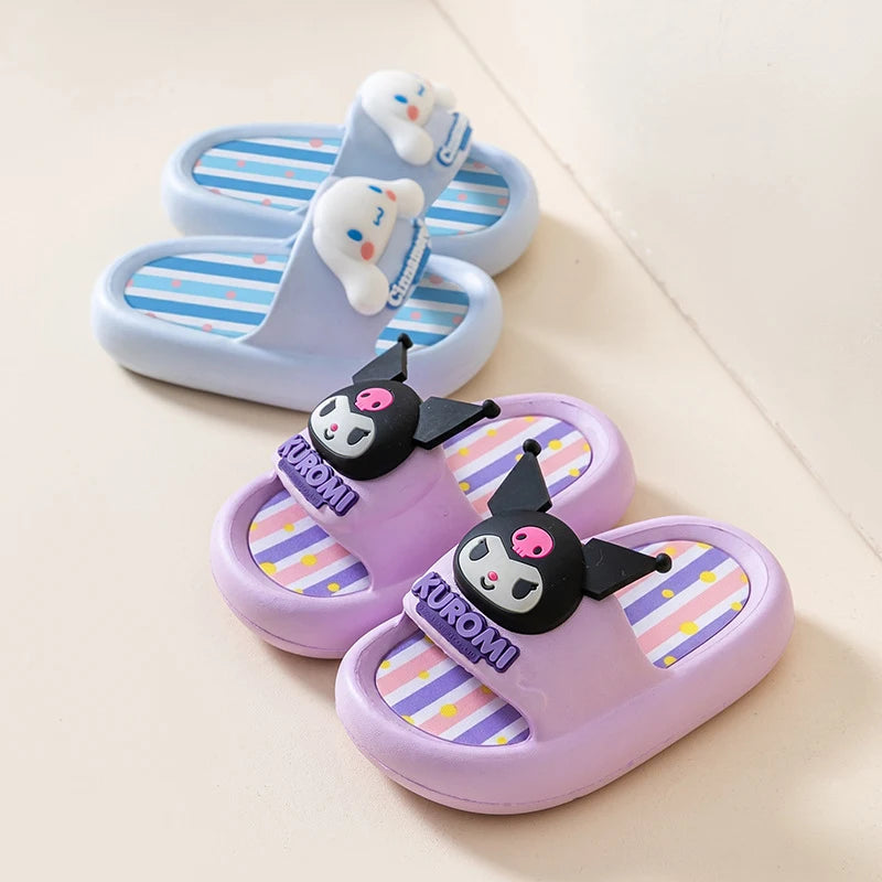 Hello Kitty Kuromi Cartoon Flip-Flops Cute, Non-Slip Flip-Flops for Students Melody Lightweight Flip-Flops for Home and Bat Qme