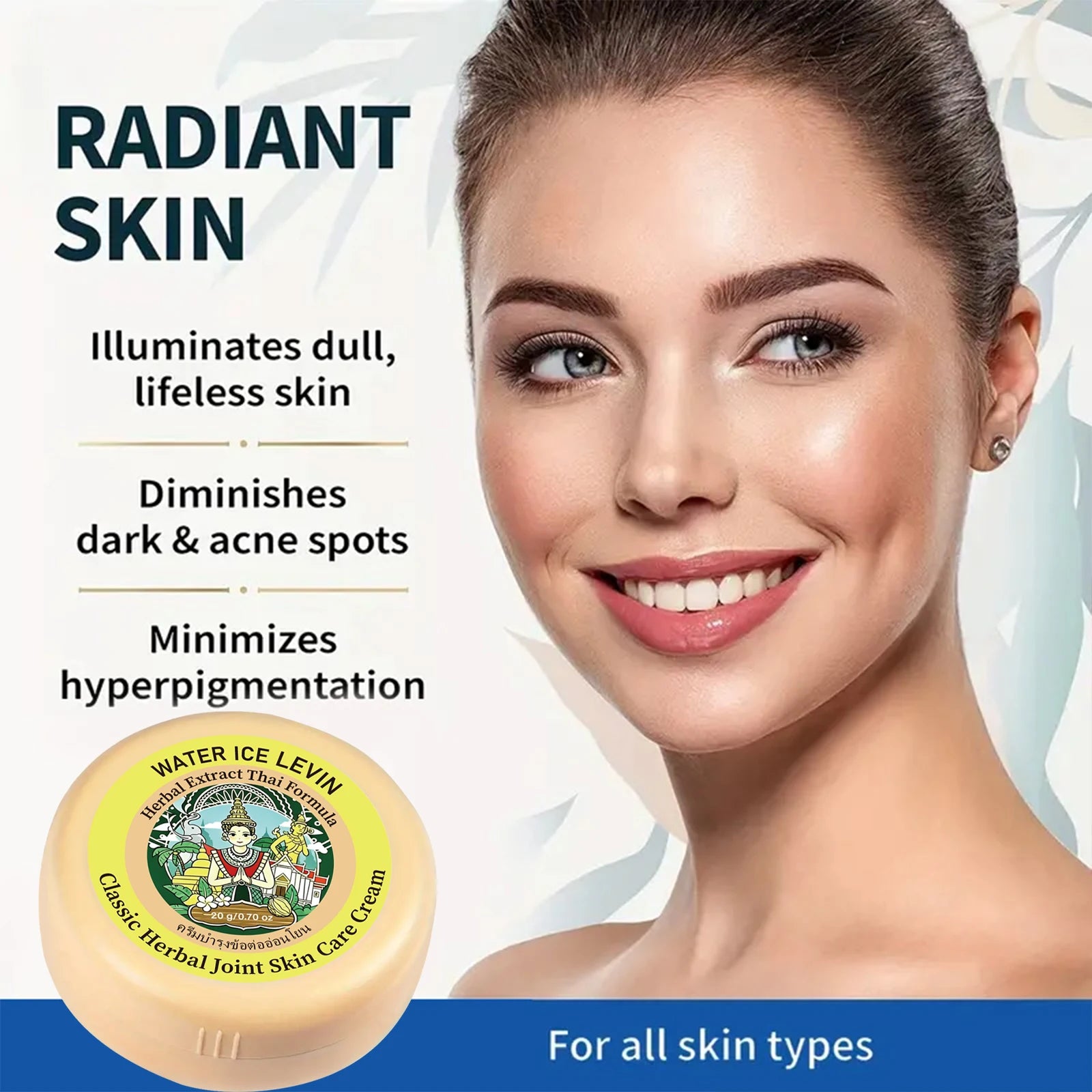 Thai Herbal Joint Care Cream with Shea Butter, Collagen Infused Moisturizing Firming Skin Lotion Qme