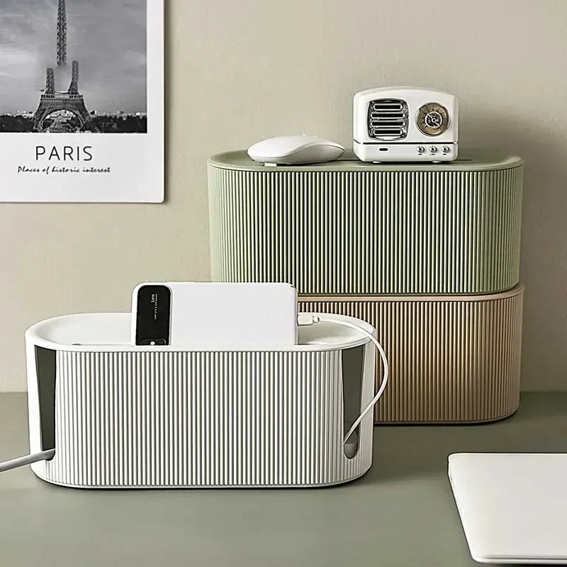 2024 Nordic Plug Board Storage Box Cable Wire Organizer Case Socket Wireless WiFi Router Bracelet Desktop Data Line Holder Shelf Qme